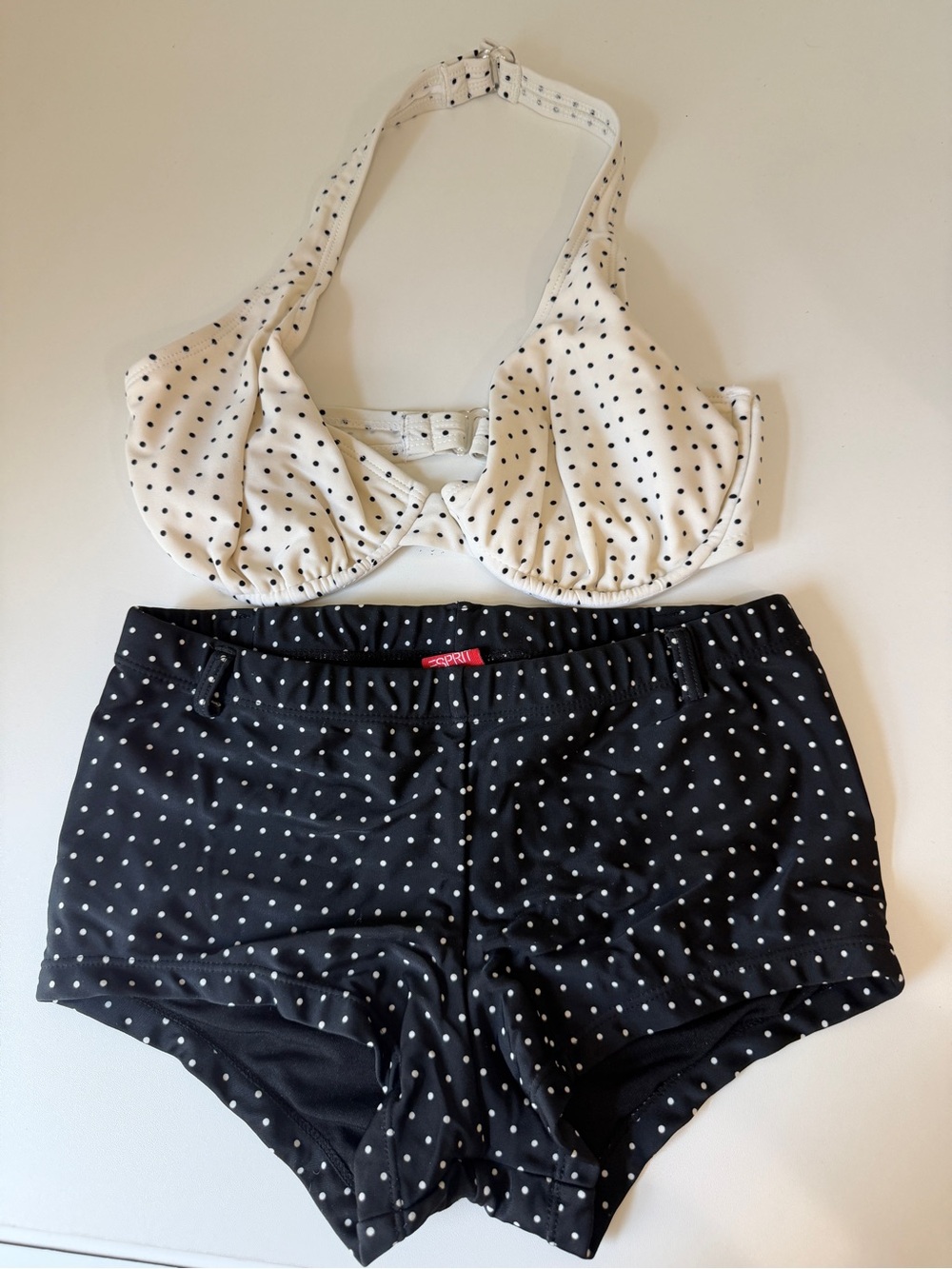 Esprit Black and White Polka Dot Bikini Set